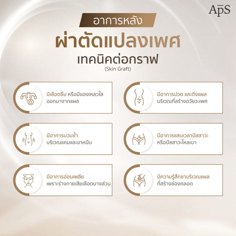 อาการหลังแปลงเพศเทคนิคต่อกราฟ (Skin Graft)