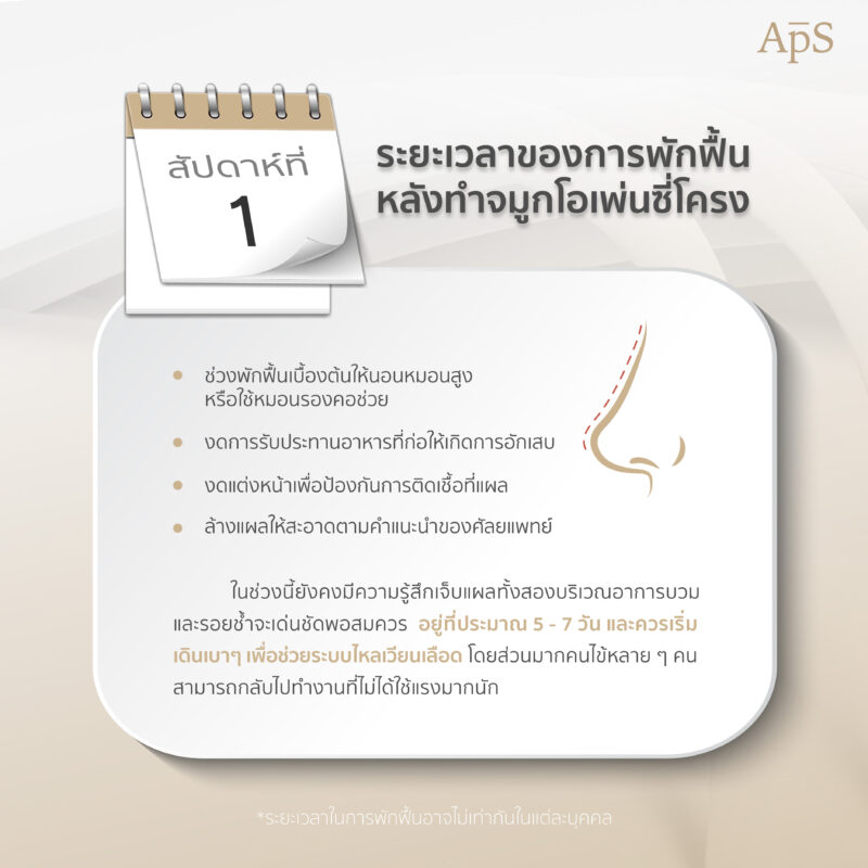 ทำจมูกโอเพ่นซี่โครงพักฟื้นนานไหม? 3 ทำจมูกโอเพ่นซี่โครงพักฟื้น สัปดาห์ที่ 1