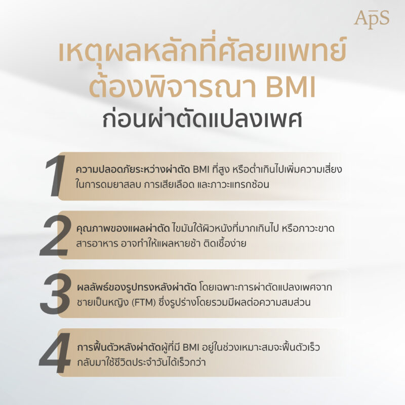 เหตุผลที่พิจารณา BMI