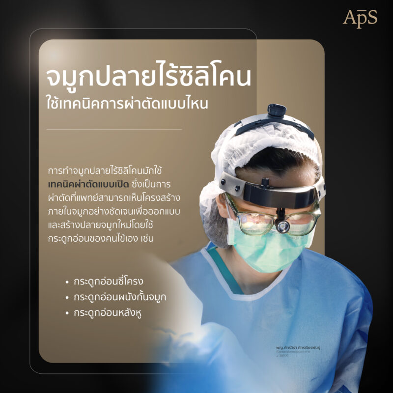 จมูกปลายไร้ซิลิโคนใช้เทคนิคการทำแบบไหน