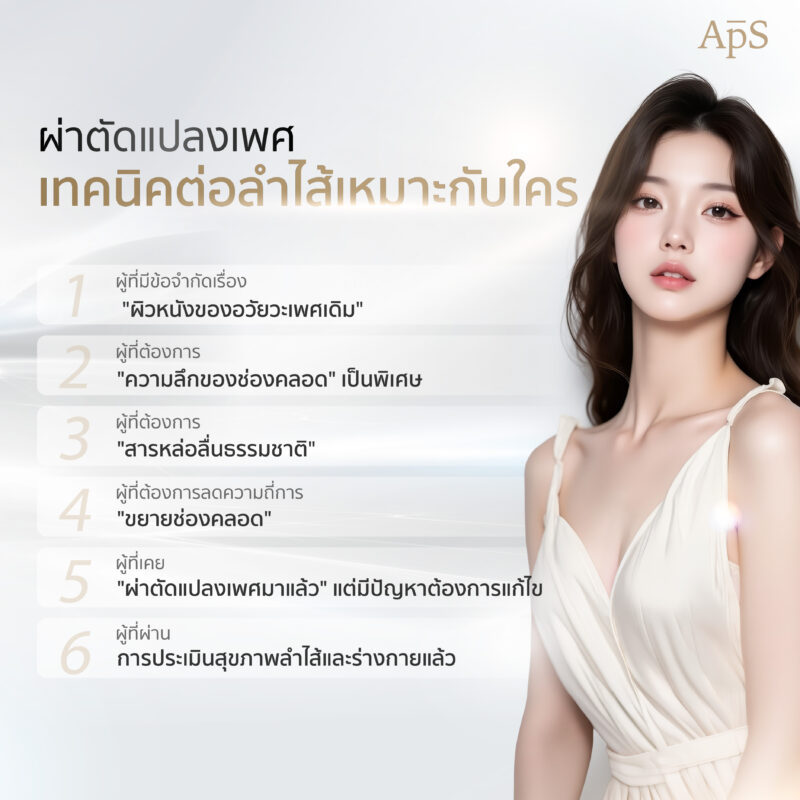 ผ่าตัดแปลงเพศเทคนิคต่อลำไส้เหมาะกับใคร 1 ผ่าตัดแปลงเพศเทคนิคต่อลำไส้เหมาะกับใคร
