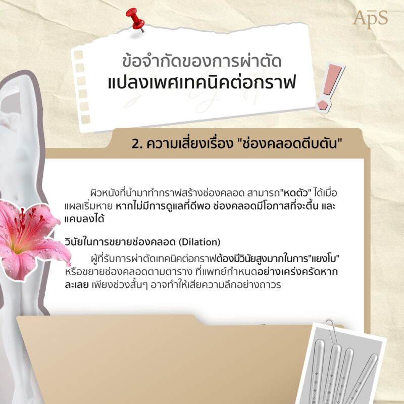 ข้อจำกัดของเทคนิคต่อกราฟ ความเสี่ยงเรื่องช่องคลอดตีบตัน