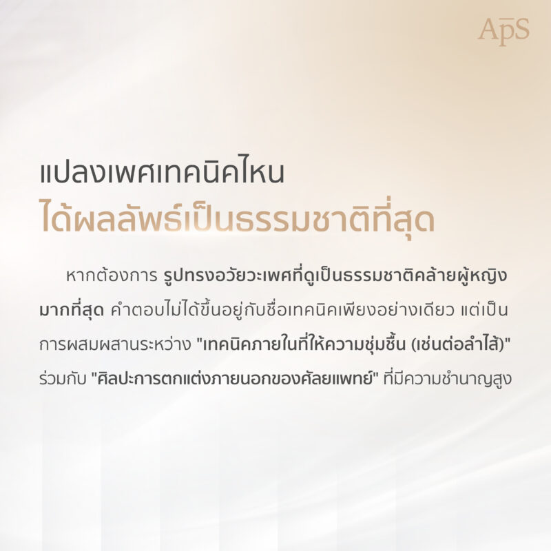 ผ่าตัดแปลงเพศเทคนิคไหนให้รูปทรงมีความธรรมชาติที่สุด?