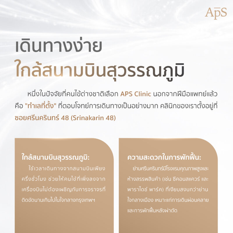 APS Clinic เดินทางง่าย ใกล้สนามบินสุวรรณภูมิ