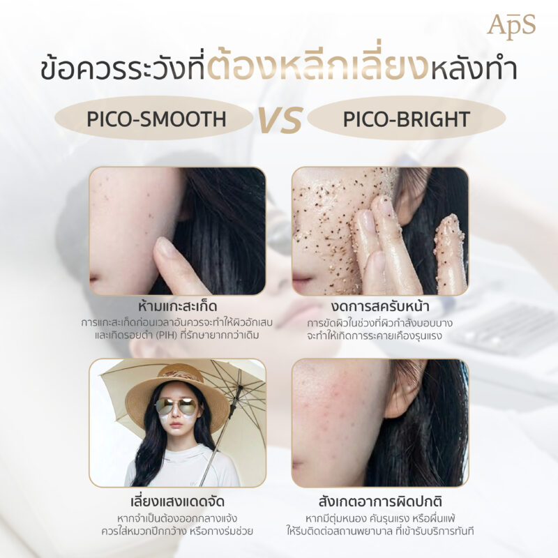 ข้อควรระวังหลังทำโปรแกรม Pico Laser