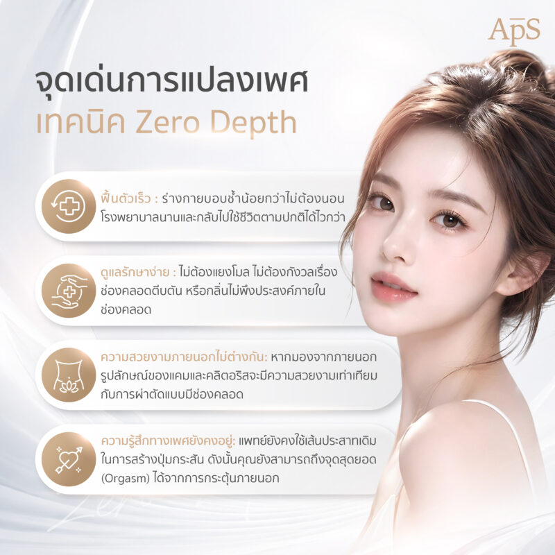 จุดเด่นของแปลงเพศ Zero Depth