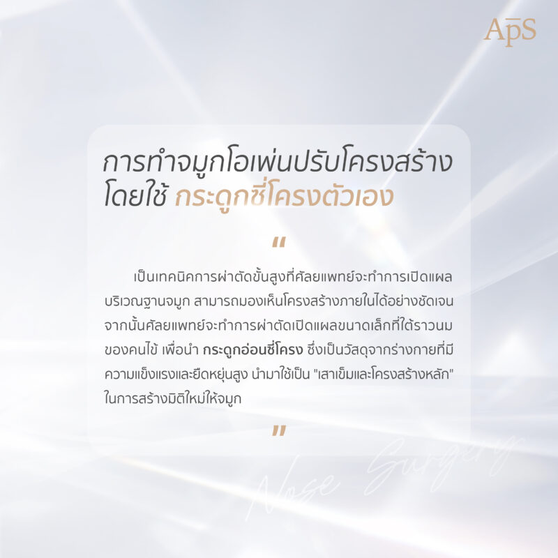 ซี่โครงล้วนหรือซี่โครงร่วมกับซิลิโคน แบบไหนดีกว่ากัน? 1 การเสริมจมูก Open